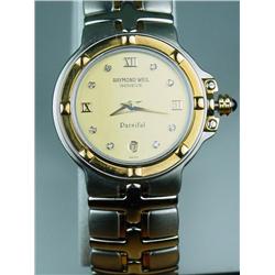 Exquisite ladies two-tone color ‘Raymond  Weil’ Parsifal watch with fine quality  diamond dial. Reta