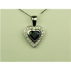 Very high quality ladies handmade Platinum  heart design necklace bezel set with a center  heart sha