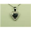 Image 1 : Very high quality ladies handmade Platinum  heart design necklace bezel set with a center  heart sha