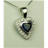 Image 2 : Very high quality ladies handmade Platinum  heart design necklace bezel set with a center  heart sha