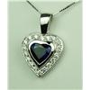 Image 3 : Very high quality ladies handmade Platinum  heart design necklace bezel set with a center  heart sha