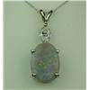 Image 2 : Fabulous 14 karat white gold ladies custom  made pendant set with a large Black  Australian Opal wei