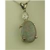 Image 3 : Fabulous 14 karat white gold ladies custom  made pendant set with a large Black  Australian Opal wei