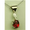 Image 1 : Very high quality 14 karat white gold ladies  custom made pendant set with a fine oval red  Ruby wei