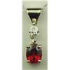 Image 3 : Very high quality 14 karat white gold ladies  custom made pendant set with a fine oval red  Ruby wei