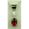 Image 4 : Very high quality 14 karat white gold ladies  custom made pendant set with a fine oval red  Ruby wei