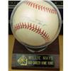 Image 1 : Legendary Willie Mays Autographed Baseball  660 Home Runs comes with Certificate of  Authenticity. M