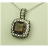 Image 2 : Dazzling 10 karat white gold ladies custom  made pendant signed by ‘LEZ’ORO’ set with a  center cush
