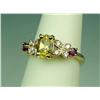 Image 3 : Charming 14 karat yellow gold ladies ring set  with an oval yellow sapphire weighing  approx. 1.00 c