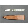 Image 2 : Collector’s knife and leather sheath by  George Walker, approx. 8” overall with an  approx. 4” blade