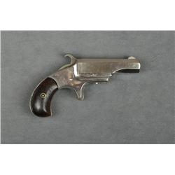 Unmarked single shot derringer, .41 cal.,  2-1/2” octagon barrel, nickel finish, wood  bird’s head g