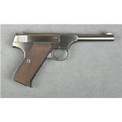 Colt Woodsman semi-auto target pistol, .22LR  cal., 4-1/2” barrel, blue finish, checkered  wood grip