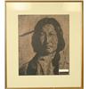 Image 1 : Framed and matted artist’s proof print of  Indian brave, approx. 20” x 18” by A.A.  Corbbrey in over