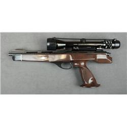Remington XP-100 bolt-action target pistol,  .221 cal., 11” barrel, blue finish, brown  plastic chec