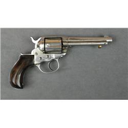 Colt Model 1877 DA revolver, .38 cal., 4-1/2”  barrel, re-nickeled finish, replaced smooth  wood gri