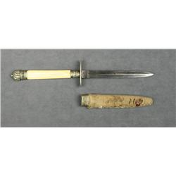 Small bone gripped dagger, approx. 9” overall  with an approx. 4-1/2” blade marked “George  Hancock 