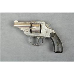 Iver-Johnson top break DA revolver, .32 cal.,  barrel cut down to 2”, nickel finish,  checkered hard