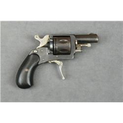 Pinfire folding trigger pocket revolver,  6.35mm cal., 1-3/4” barrel, blue finish, hard  rubber grip