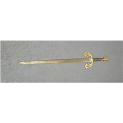 Older reproduction of a medieval broad sword  approx. 41” overall with an approx. 33”  blade, unclea