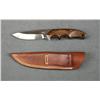 Image 2 : Custom made knife with leather belt sheath by  Nolen of Pottsboro, Texas, approx. 8-1/2”  overall wi