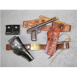 Misc. small lot of leather and an old metal  Daisy No. 118 Target Special bb gun; leather  includes 