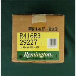 A “brick” of 200 rounds of Remington .416  Rem. Mag. ammo.  Est. $150-$300.