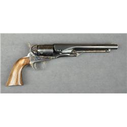 Belgian-made copy of a Colt Model 1860 Army  percussion revolver, .44 cal., 8” barrel,  blue and cas
