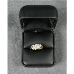 Diamond Cluster Ring approx. .80 carat TW set  in 14kt yellow gold. Est. $150-$300.