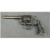 Image 3 : Colt Official Police Model DA revolver, .38  Special cal., 5” barrel, blue finish,  replaced faux st