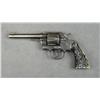 Image 4 : Colt Official Police Model DA revolver, .38  Special cal., 5” barrel, blue finish,  replaced faux st