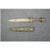 Image 2 : Ornate cast metal dagger and sheath of  unknown vintage, approx. 11” overall with an  approx. 7” bla