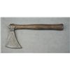 Image 2 : Small iron hand axe with wood handle; axe is  approx. 6” overall with an approx. 4” width  of blade 