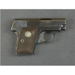 Colt Model 1908 Hammerless .25 Pocket Pistol,  .25 cal., 2” barrel, blue finish, checkered  medallio