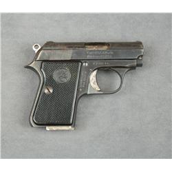 Junior Colt Model semi-auto pistol, .25 cal.,  2-1/4” barrel, blue finish, checkered black  plastic 