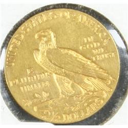 1908 $2 1/2 U.S. Indian Gold Coin,  uncirculated, not professionally graded. Est.  $300-$600