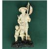 Image 1 : Nicely carved ivory Japanese Okimono of a  fisherman with his catch and a young child,  approx. 9” i