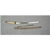Image 2 : Japanese Samurai sword and military metal  scabbard, blade signed on tang, Tsuba present  as is the 