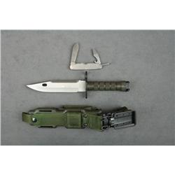 Scarce M9 first contract Phrobis III bayonet  with composite sheath, olive green woven  hanger and a