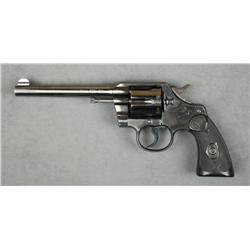 Colt Army Special DA revolver, .38 cal., 6”  barrel, blue finish, checkered hard rubber  grips, #343