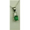 Image 2 : Pleasant 14 karat yellow gold ladies handmade  pendant set with an intense green Colombian  Emerald 