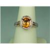 Image 1 : Exquisite 14 karat rose gold custom made ring  fine set with a center very fine  orange/yellow Sapph