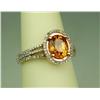 Image 3 : Exquisite 14 karat rose gold custom made ring  fine set with a center very fine  orange/yellow Sapph