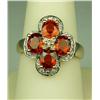 Image 1 : Stunning 14 karat yellow gold ladies custom  made ring fine set with four matching intense  orange S