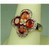 Image 2 : Stunning 14 karat yellow gold ladies custom  made ring fine set with four matching intense  orange S