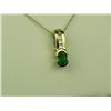 Image 1 : Elegant 14 karat yellow gold ladies pendant  fine set with a fine Colombian Emerald weighing approx.