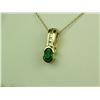 Image 2 : Elegant 14 karat yellow gold ladies pendant  fine set with a fine Colombian Emerald weighing approx.