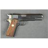 Image 2 : Colt MK IV/Series ’70 semi-auto pistol, .45  cal., 5” barrel, black finish, checkered  medallion woo