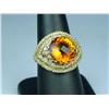 Image 2 : Fantastic 18 karat yellow gold ladies custom  made ring set with a custom cut Orange  Citrine weighi