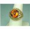 Image 3 : Fantastic 18 karat yellow gold ladies custom  made ring set with a custom cut Orange  Citrine weighi