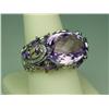 Image 1 : Sensational 14 karat white gold ladies custom  made ring fine with a large checkerboard cut  purple 